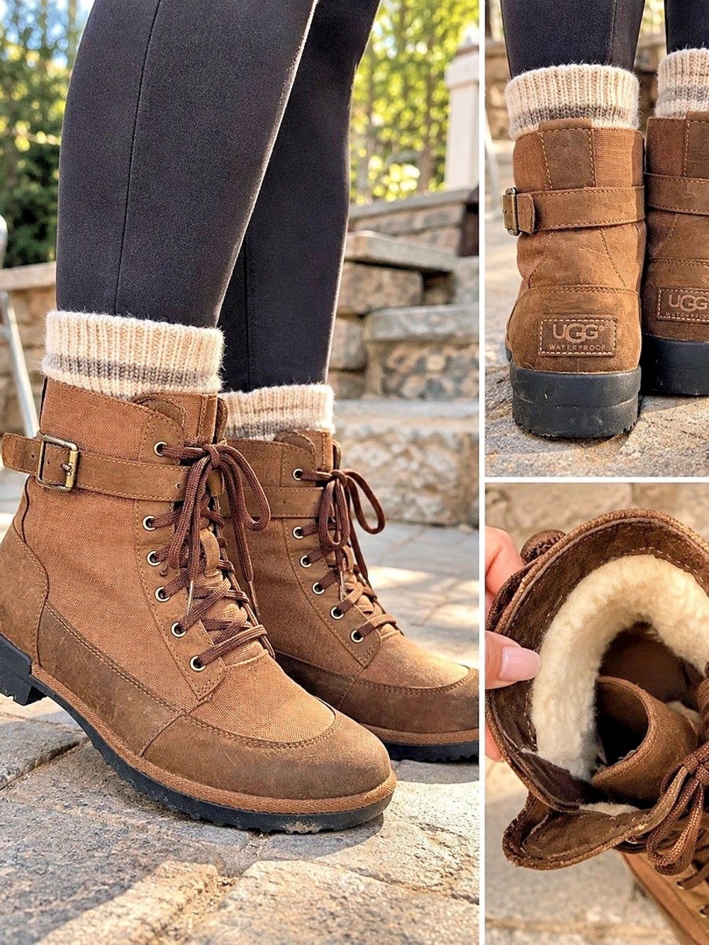 UGG Adirondack Leather Winter Boots US 8.5 Brown
